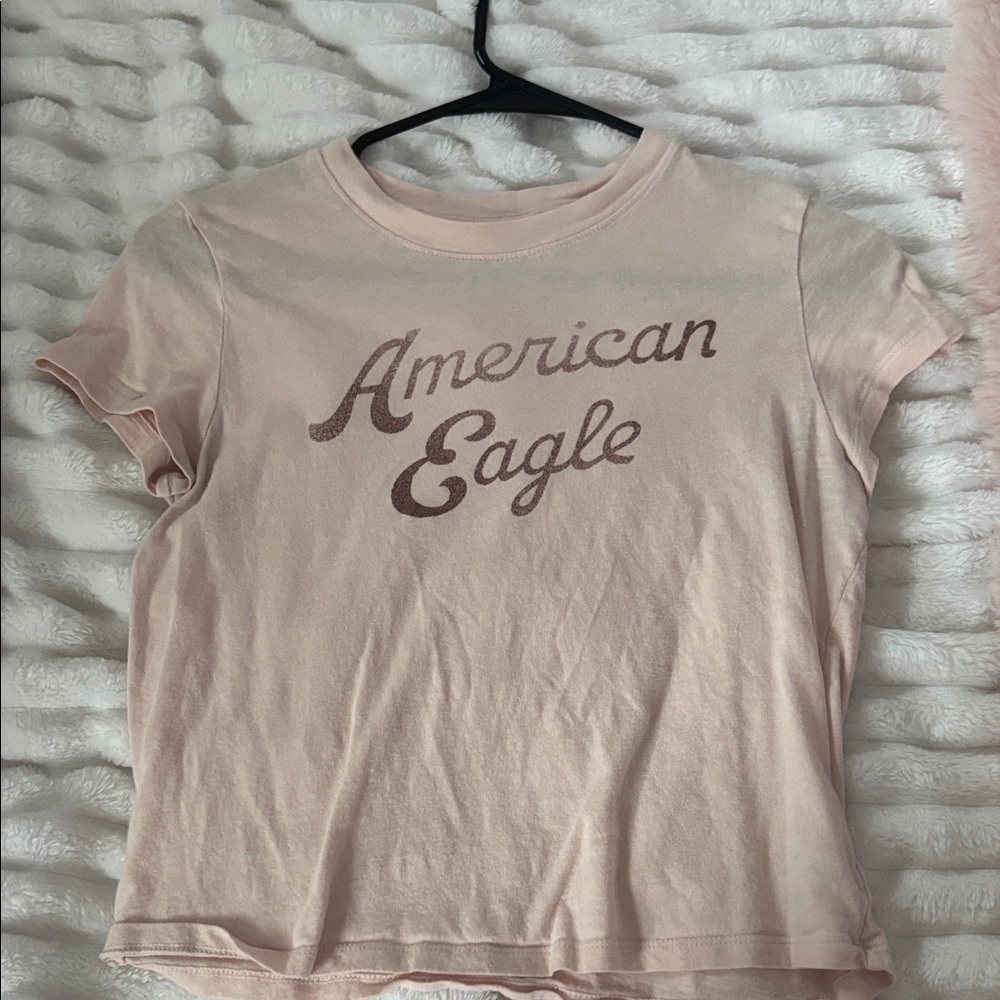 American Eagle Outfitters Light Pink Graphic Tee